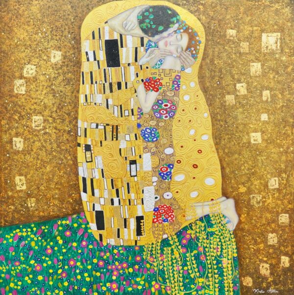 El Beso (Gustav Klimt) – reproducción – 200 x 200 cm Art Gallery Alpha House